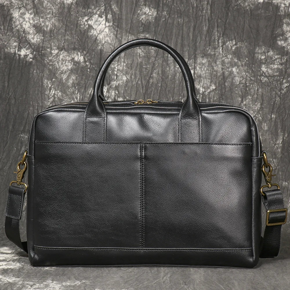 Herren Messenger Bag aus Vollnarbenleder – Multifunktionale Business-Aktentasche & Große Laptop-Tasche