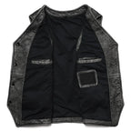 Chaleco vintage de piel auténtica de Gery para hombre, ropa de trabajo de piel de vaca natural, chaqueta ajustada sin mangas estilo safari. 