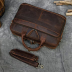Retro Leder-Laptoptasche & Aktentasche für Herren – Echtes Rindsleder, 15,6" Business-Tasche, Vintage-Stil, Große Kapazität
