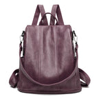 KMFFLY Damen Anti-Diebstahl Rucksack – Vintage PU-Leder Rucksack mit großem Stauraum für Schule, Alltag & Reise