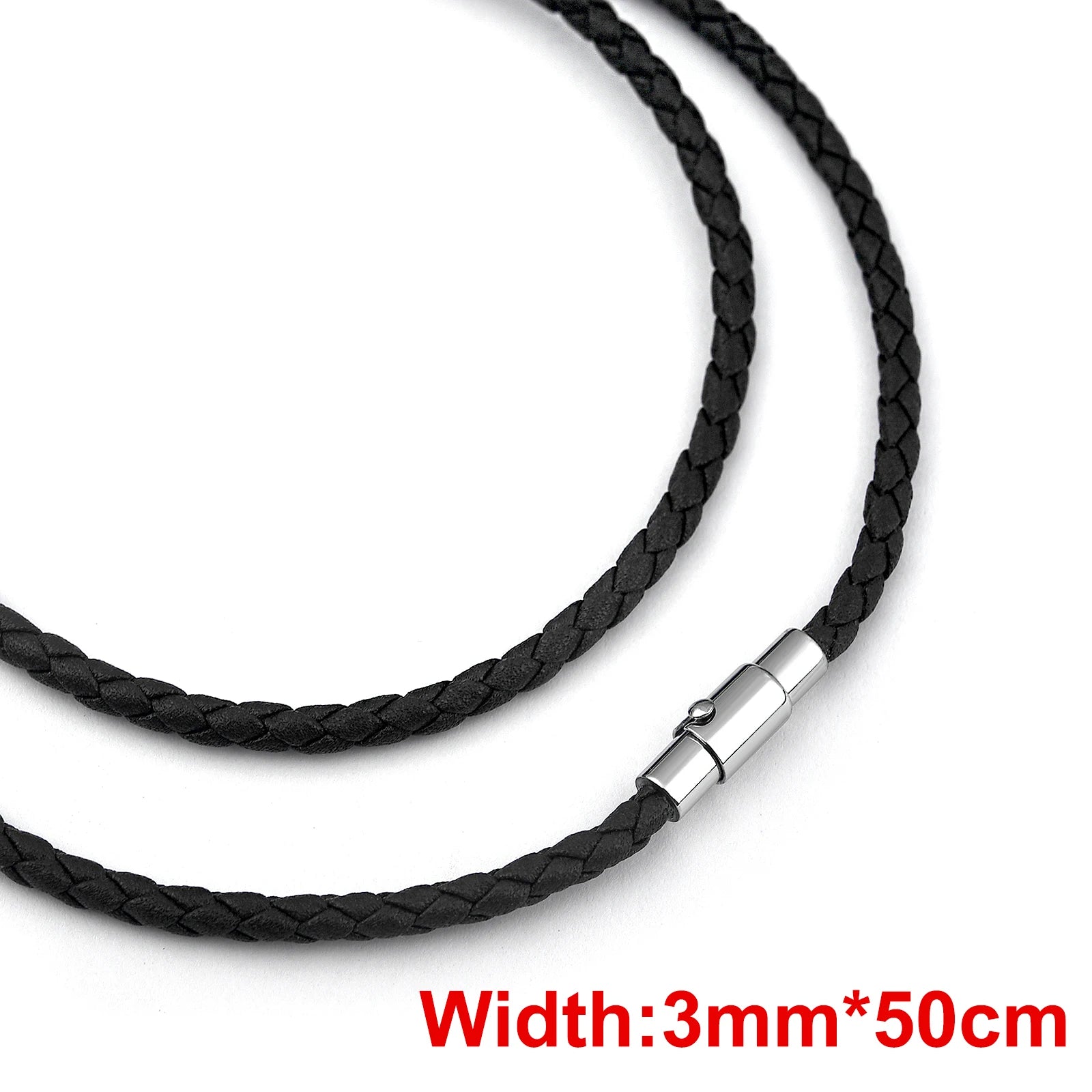 Leder-Wachskordel Halskette mit Edelstahlverschluss – 45/50/60 cm Kette für Damen & Herren, DIY Schmuckzubehör