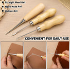 IMAZY Leder Nähset für Polster &amp; Reparatur – Komplettes Handnäh-Werkzeugset mit gewachstem Garn, Nadeln &amp; Ahlen 