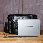 JLFGPJ Herren Leder-Umhängetasche – Top Layer Cowhide Crossbody Bag mit Reißverschluss &amp; Schnalle, Hochwertige Ledertasche