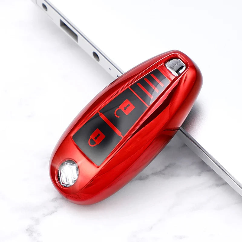 TPU Leder Autoschlüssel Hülle für Suzuki – Smart Key Cover mit Schlüsselanhänger für Baleno, Swift, Vitara, SX4 S-Cross, Ertiga & mehr