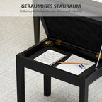 Anajqaqia Klavierbank mit Stauraum – Gepolsterter Piano Hocker aus Kunstleder en Negro, 55 × 34 × 50 cm 