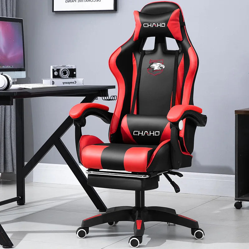 Gaming Chair 2025 aus PU-Leder – Ergonomischer Drehstuhl mit hoher Rückenlehne, Liftfunktion & Rollen für Schlafzimmer, Büro & Gaming Setup