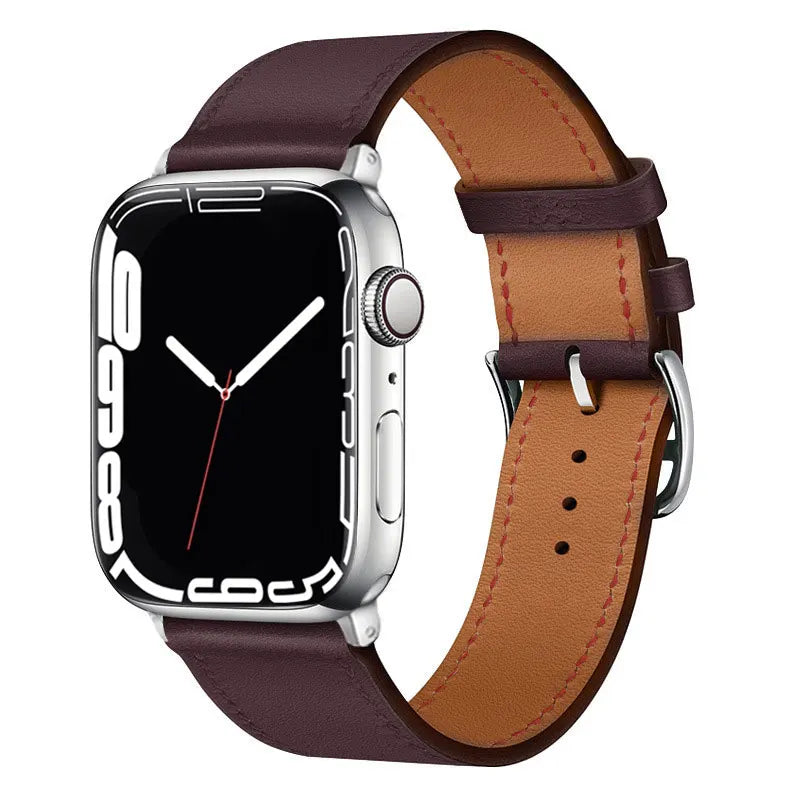 Echtes Lederarmband für Apple Watch – Hochwertiges iWatch Armband 38–49 mm für Series SE, 3–10 & Ultra mit Metallschließe