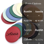 Personalisierbarer PU-Leder Untersetzer (1 Stück) – Runder, wasserdichter & hitzebeständiger Tassenuntersetzer mit Gravur oder Farbdruck