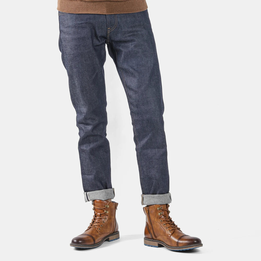 hecrafted Herren Retro Boots 2023 – Komfortable Leder Ankle Boots für Frühling & Herbst, Größen 7–13