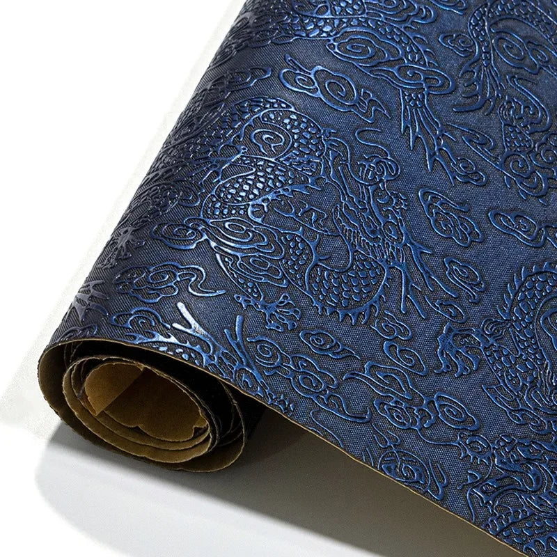 Vintage Kunstleder Rolle mit Drachenprägung – Geprägtes Synthetikleder für DIY Ohrringe, Haarschleifen, Taschen & Dekoration