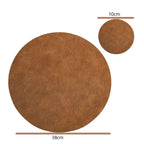 Runde PU-Leder Platzsets & Untersetzer im Cowhide-Look – Abwaschbare Tischsets im American Style (1/4/6/10 Sets)