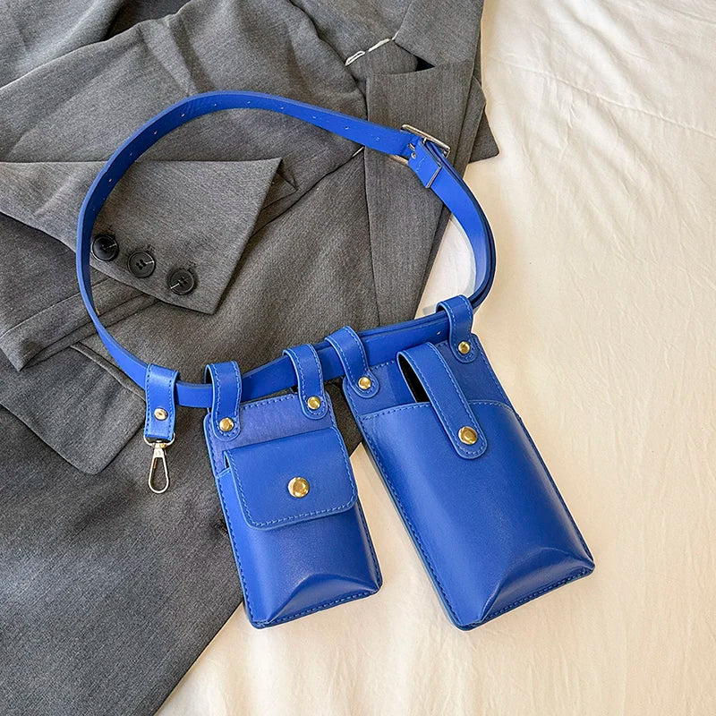 LXHYSJ Damen 2-in-1 Bauchtasche – Leder Crossbody & Chest Bag, Designer Mini Fanny Pack für Frauen 2024