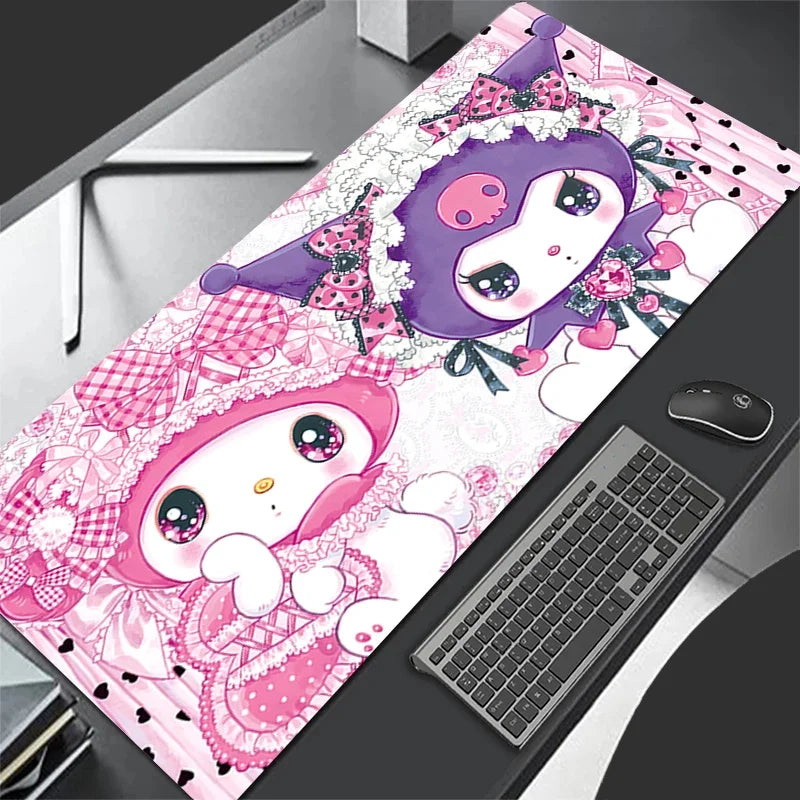 Kawaii Leder Mouse Pad mit Kuromi – Niedliche Gaming & Büro Schreibtischunterlage im Anime-Design von Sanrio