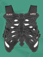 Gothic Skull Weste aus PU-Leder – Herren Dark Streetwear Weste mit 3D Skelett-Design, Hollow Look für Alltag & High Street