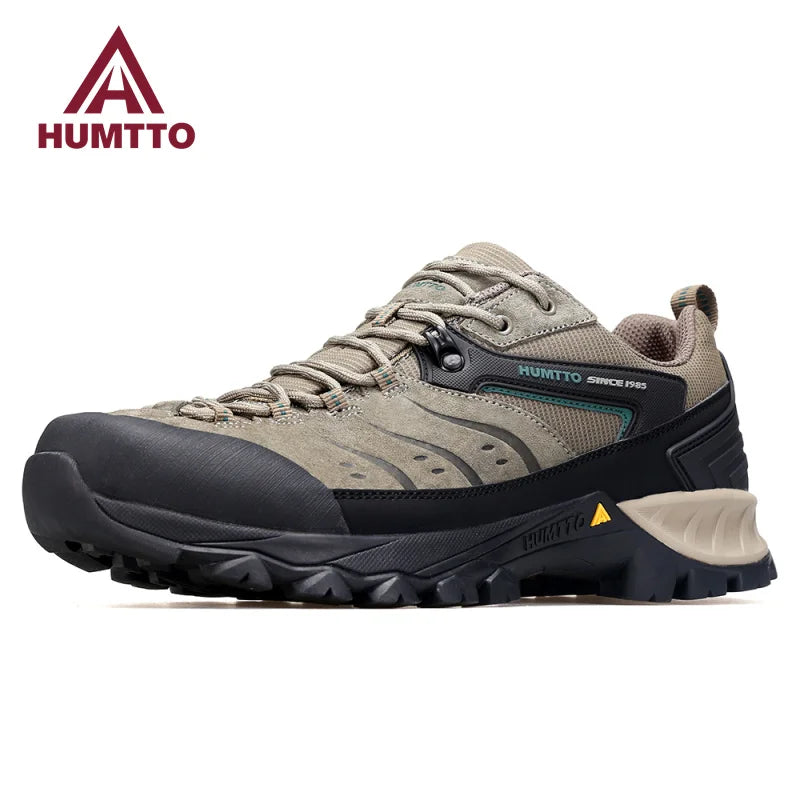 HUMTTO Herren Outdoor Sneaker – Leder Wanderschuhe, Luxus Trekking Boots, rutschfest, wasserabweisend, professionell für Hiking & Sport