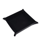 Rechteckige PU Leder Ablageschale mit Samt – Faltbares Storage Tray & Dice Tray für Schlüssel, Geldbörse, Münzen & Spiele