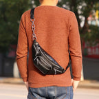 Damen Hüfttasche &amp; Chest Bag - Punk PU-Leder Gürteltasche für Handy und Essentials, Solide Farbe, Freizeit-Style