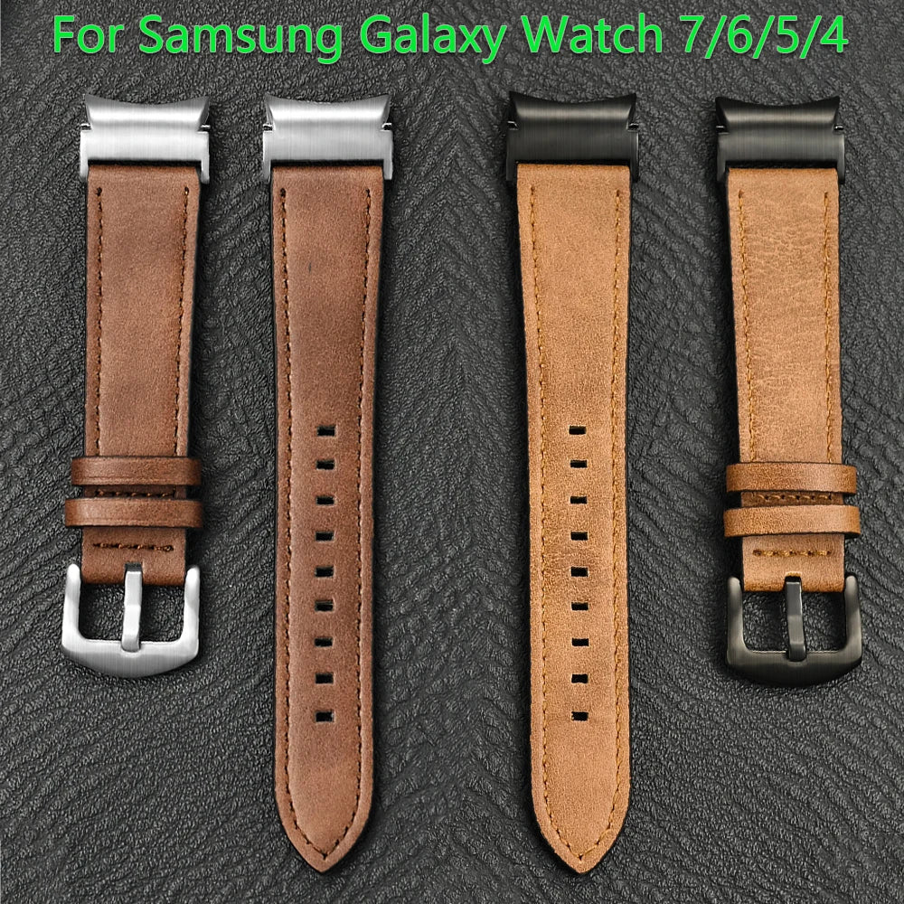 No-Gap Lederarmband für Samsung Galaxy Watch – Passgenaues Lederarmband für Watch 7, 6, 5, 4 & Classic in 40mm, 44mm, 43mm, 47mm & 45mm