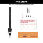 WUTA 3G Plancha para pinchar cuero con Wechselkopf – Professionelles Lederlochwerkzeug aus 4Cr13 Stahl, Austauschbare Chisel- &amp; Punch-Köpfe para bricolaje Lederarbeiten 