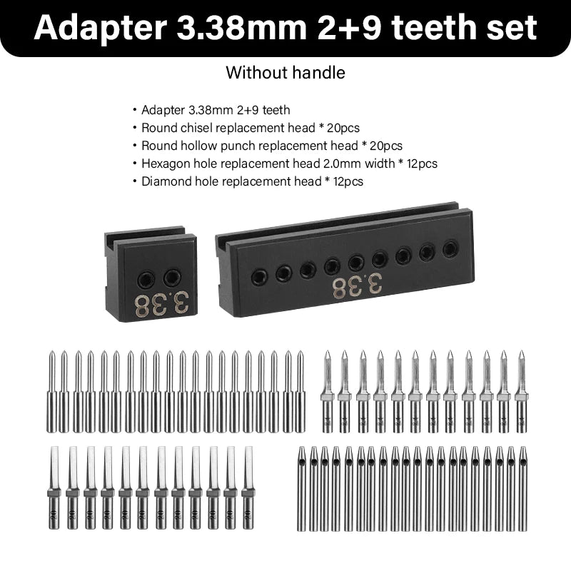 WUTA Modulares Adapter- & Schlagkopf-System für Lederwerkzeuge – Austauschbare Loch- & Stichaufsätze aus Edelstahl