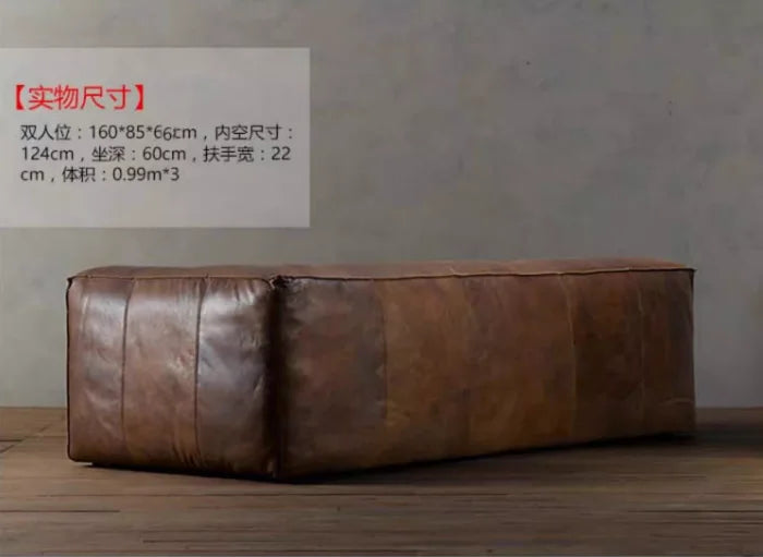 Luxuriöses Leder Sofa für Wohnzimmer – Braunes Designer Sofa im italienisch-nordischen Stil, Lazy Luxury Couch mit weicher Polsterung