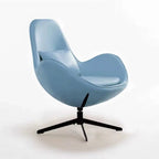 Luxuriöser Nordic Lazy Leder-Einzelsessel mit 360° Drehfunktion – Moderner Relax-Armchair mit Rollen für Wohnzimmer
