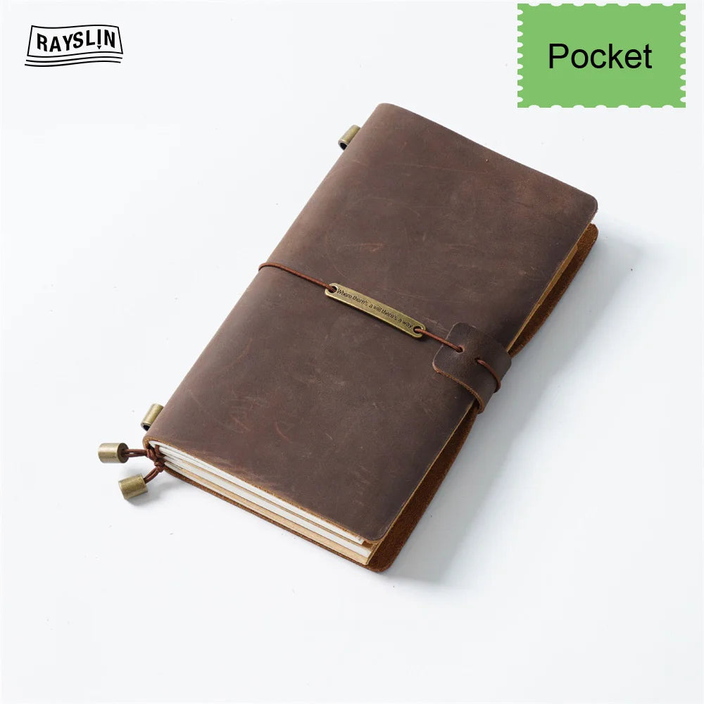 Edles Leder-Reisetagebuch aus Crazy-Horse-Rindsleder – Personalisierbares Notizbuch in 7 Farben & 4 Größen