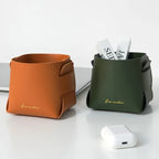 Nordic Faltbare PU-Leder Aufbewahrungsbox – Kompakter Entryway & Desktop Organizer für Schlüssel, Kosmetik & Kleinteile