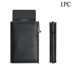 Metall Leder Kartenhalter mit Pop-Up Funktion – Minimalistisches Designer ID & Kreditkarten Wallet für Damen & Herren