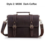 FANCODI Herren Vintage Crazy Horse Leder Tasche - Bandolera y bolso de mensajero en cuero de vaca real