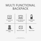 BOPAI Business Leder Rucksack Herren – Luxus Laptop Rucksack 15,6 Zoll mit Diebstahlschutz & USB-Ladefunktion