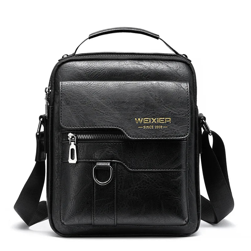 Herren PU-Leder Schultertasche &amp; Messenger Bag – Bolso bandolera con solapa para iPad 9,7" Business y Reisen 