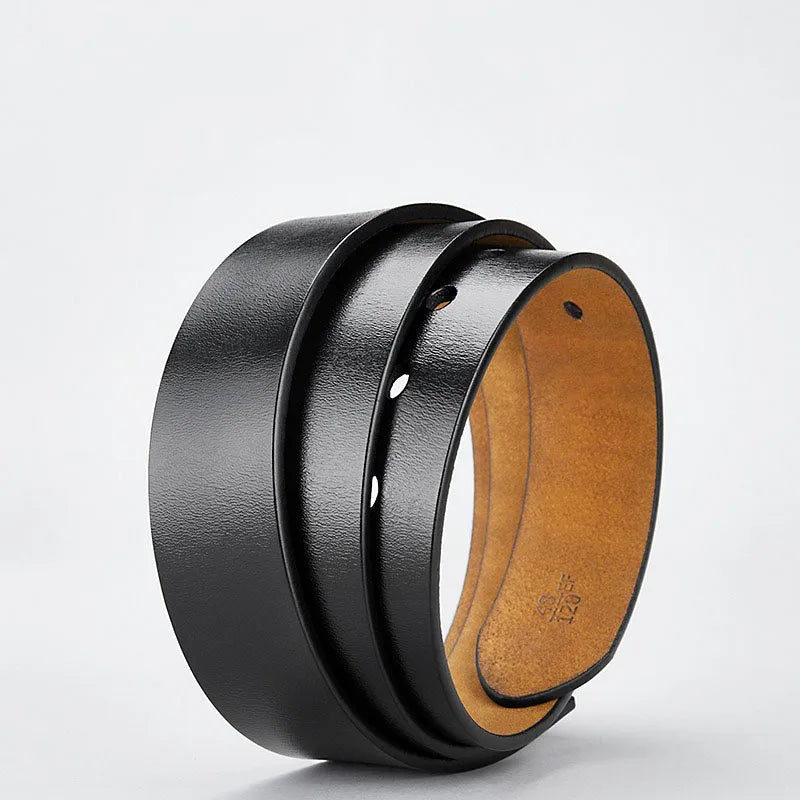 Hochwertiger Herren Ledergürtel ohne Schnalle – 3,8 cm Breite aus echtem Rindsleder in Schwarz & Braun