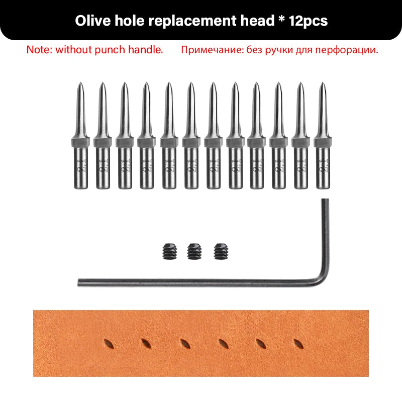 WUTA 3G Plancha para pinchar cuero con Wechselkopf – Professionelles Lederlochwerkzeug aus 4Cr13 Stahl, Austauschbare Chisel- &amp; Punch-Köpfe para bricolaje Lederarbeiten 
