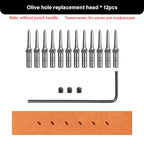 WUTA 3G Plancha para pinchar cuero con Wechselkopf – Professionelles Lederlochwerkzeug aus 4Cr13 Stahl, Austauschbare Chisel- &amp; Punch-Köpfe para bricolaje Lederarbeiten 