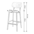 WOLTU 2er Set Barhocker aus Kunstleder &amp; Massivholz – Moderne Designer Küchenhocker en Weiß