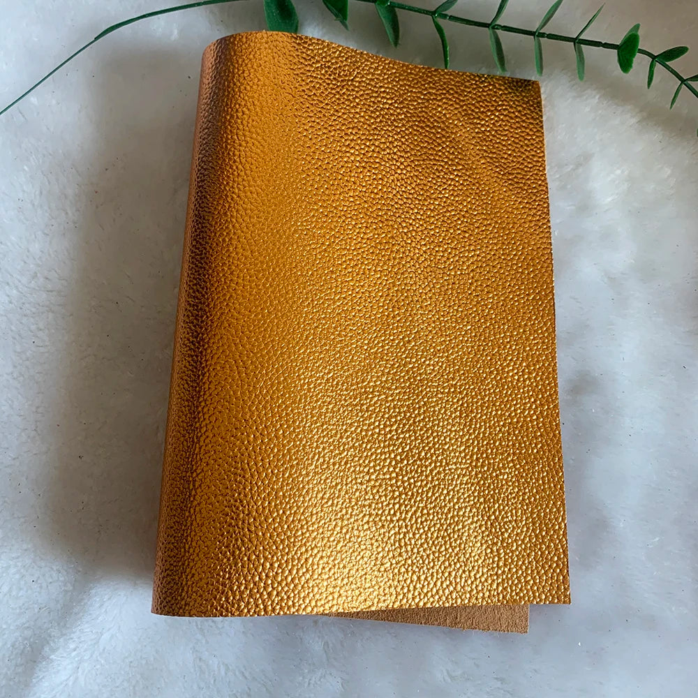 Metallisch glänzendes Echtleder Rindsleder – Gold & Silber Top Layer Leder 20 × 30 cm für DIY Taschen & Accessoires