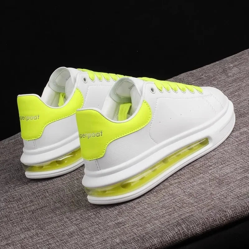 HUISONG Herren Sneakers – Designer Casual Schuhe aus Leder, Plattform-Sneaker, modisch & komfortabel für Alltag und Walking