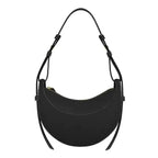 2025 Französische Echtleder Damen-Schultertasche – Halbmond-Crescent Bag mit Reißverschluss, Trendige Crossbody Tasche