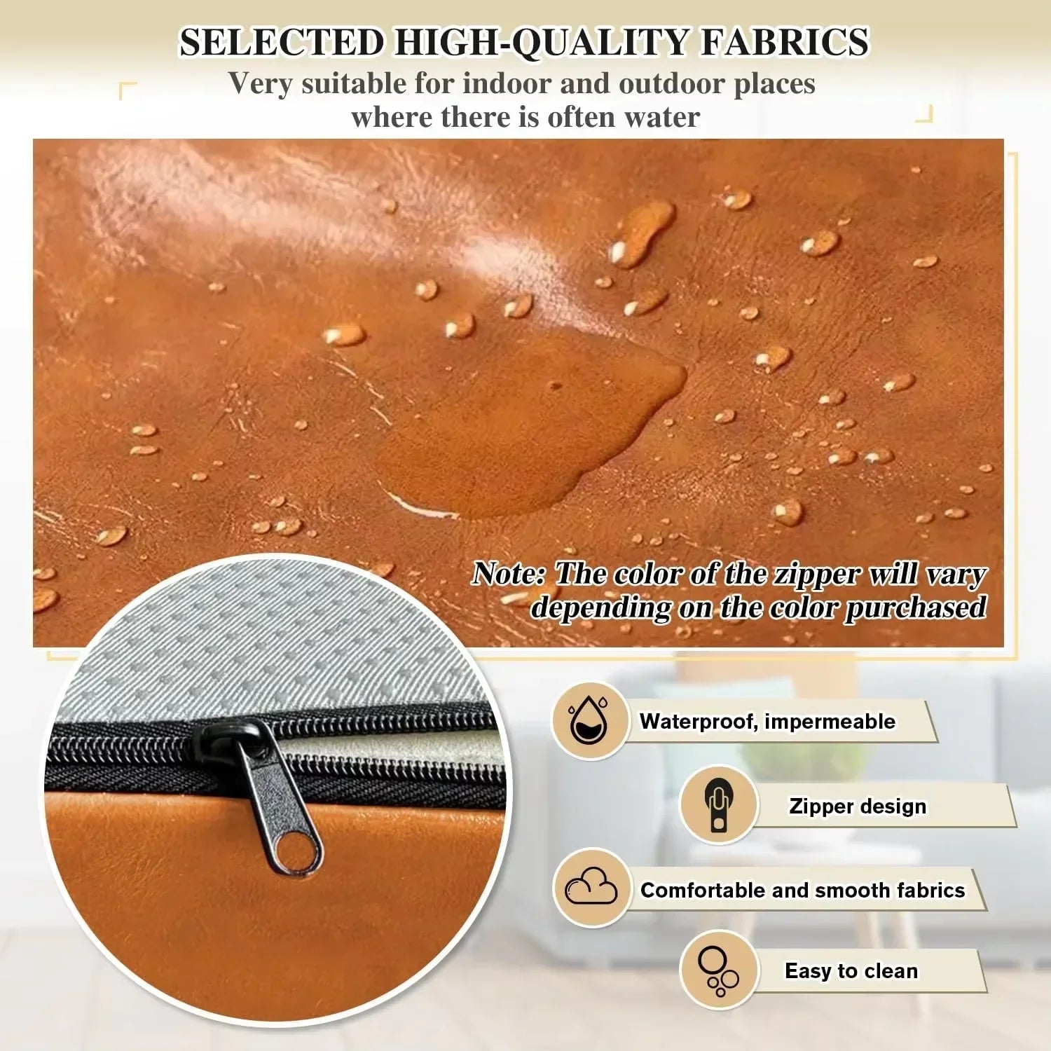 Maßgefertigte wasserdichte Sitzauflage aus Wachsstoff – Komfort Gartenbank- & Stuhlkissen mit Memory-Schaum für Innen & Außen