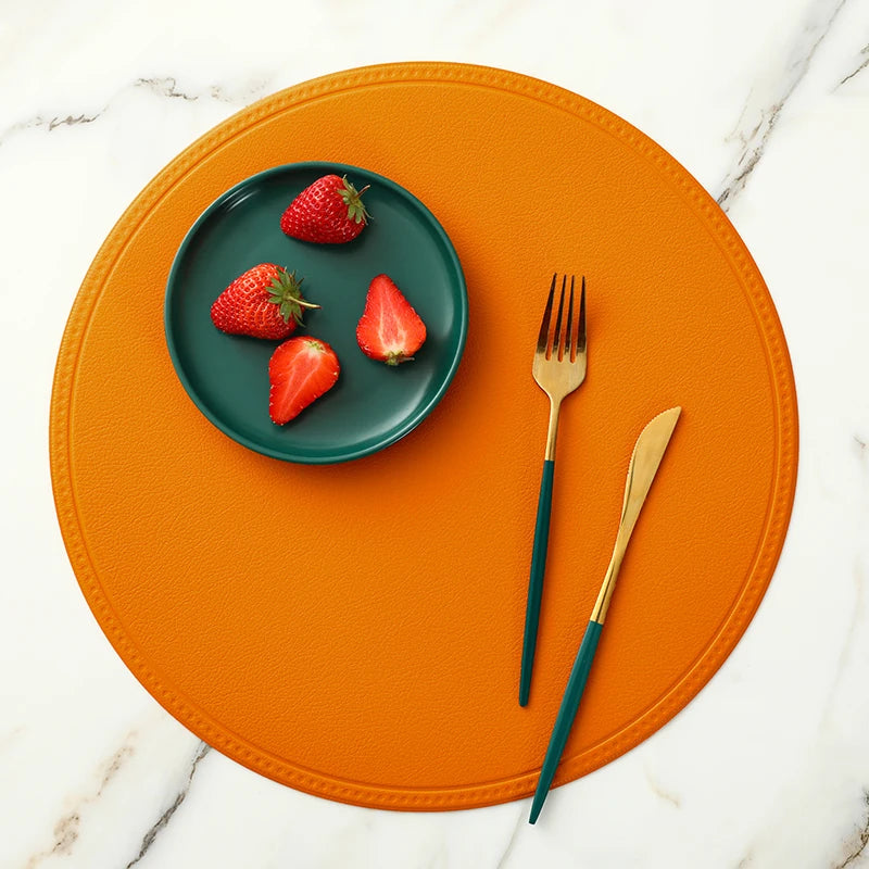 PU Leder Platzsets rund oder rechteckig (4/6 Stück) – Wasserdichte & hitzeisolierende Tischsets im europäischen Stil für Hotel, Restaurant & Zuhause