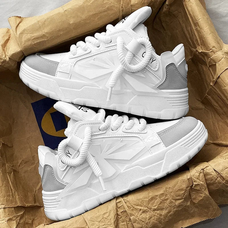 Akexiya Herren Sneaker – Designer Casual Sportschuhe aus PU-Leder, Plattform-Sneaker, Skater-Style, atmungsaktiv & komfortabel