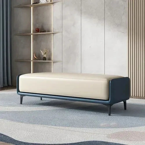 Luxuriöser Leder Sitzhocker & Bettbank im italienischen Stil – Moderne Ottoman Bench für Schlafzimmer, Wohnzimmer & Ankleide (120 cm)