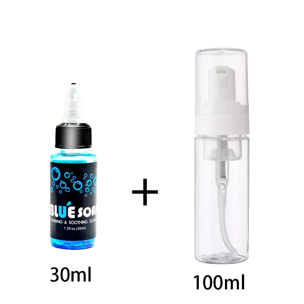 Tattoo Blue Soap Reinigungs- & Beruhigungslösung mit Schaumspender – Professionelles Tattoo Cleaning & Aftercare Set