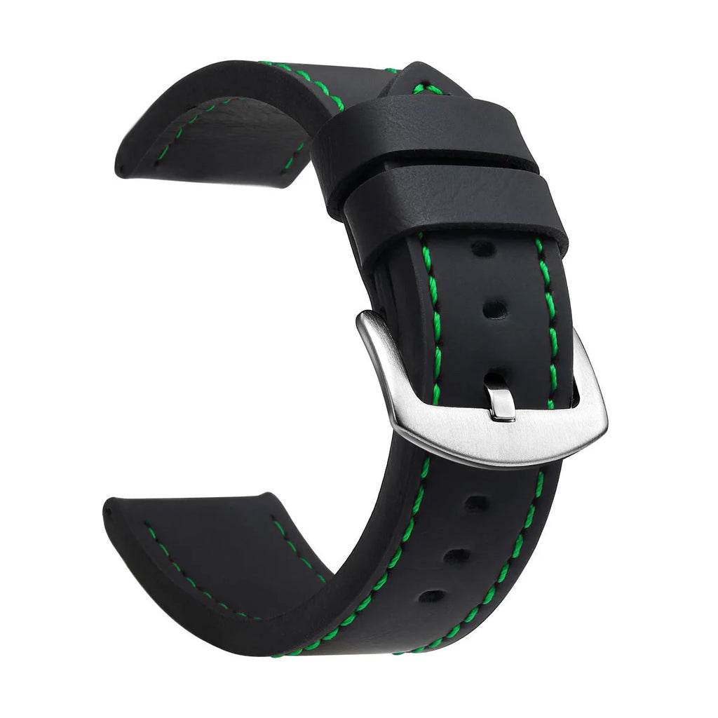 SAMCO Sport Vintage Leder-Uhrenarmband mit Edelstahlschließe - Correa de reloj clásica 18 / 20 / 22 / 24 mm para brazaletes
