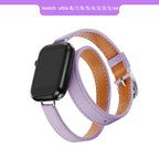 Brazalete de cuero de doble recorrido para Apple Watch Ultra y Series: brazalete de cuero premium para 49 mm, 45 mm, 44 mm, 42 mm, 41 mm, 40 mm y 38 mm 