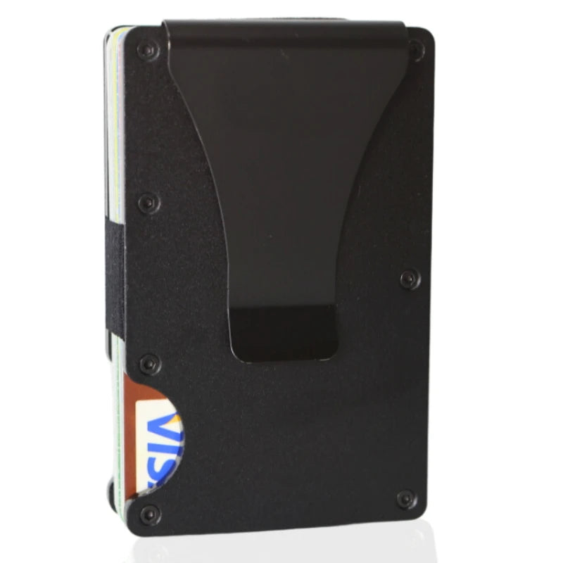 Slim RFID Metall-Wallet für Männer – Minimalistische Fronttaschen-Geldbörse mit Geldclip