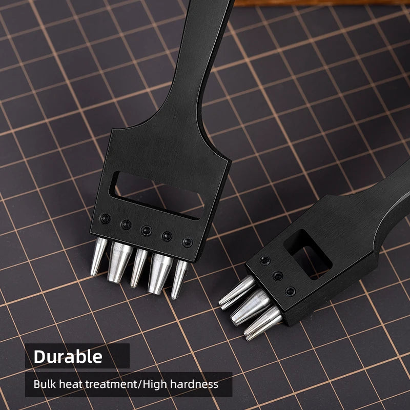 WUTA Austauschbare Brogue Lederlochstanze aus Edelstahl – Blumen- & Rundloch-Punch für Schuhe, Gürtel & Uhrenarmbänder