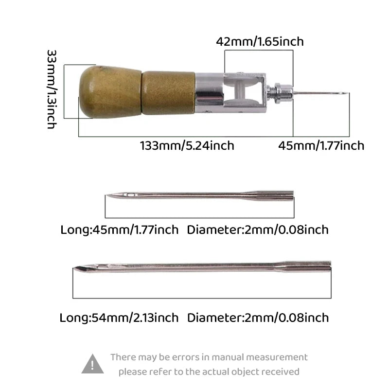 8-teiliges DIY Leder Nähset mit Nähahle – Handnäh-Werkzeug für Leder, Gürtel, Canvas &amp; Schuhreparatur