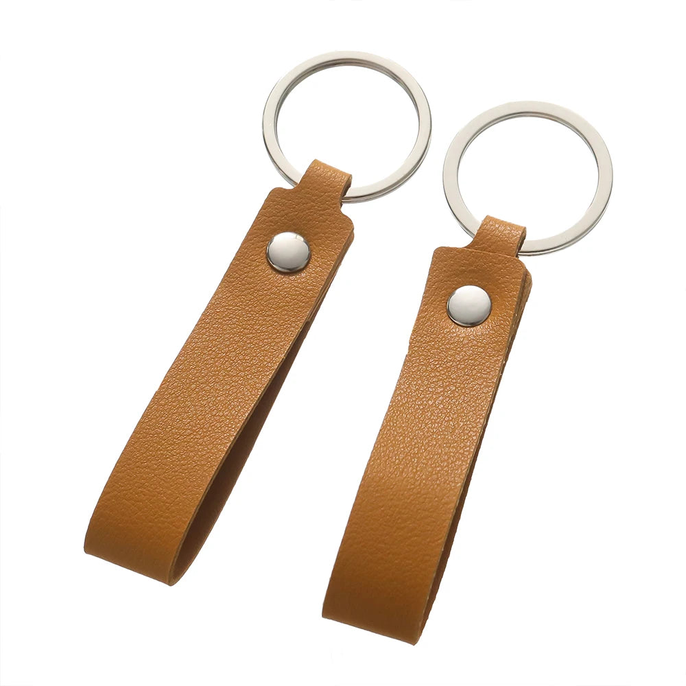 PU-Leder Schlüsselanhänger im Business-Stil – Klassischer Leder Keychain mit Metallelementen, 1–5 Stück, ideal für Auto, Geldbörse & Geschenk